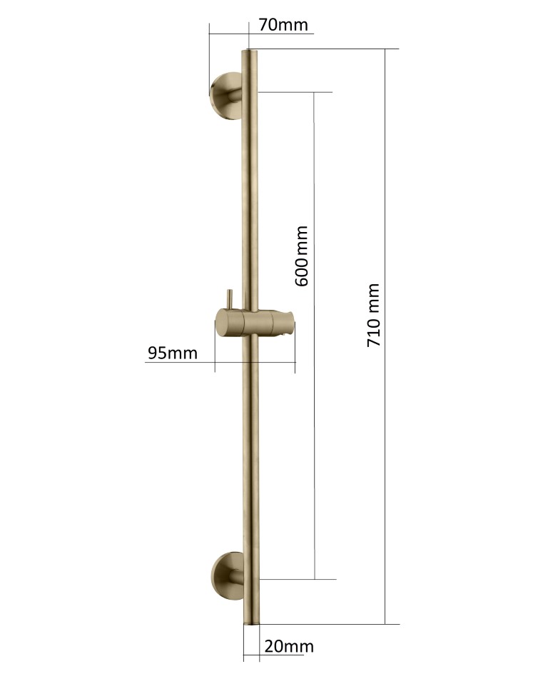 Boheme Uno Душевая штанга 71 см с держателем для душа, цвет: bronze 420-BR