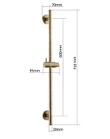 Boheme Uno Душевая штанга 71 см с держателем для душа, цвет: chrome 420-CR