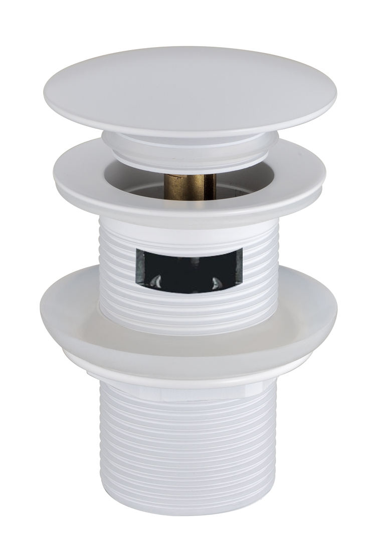 Boheme Донный клапан для раковины, автомат Click-Clack, с переливом, цвет: matt white 612/2-MW