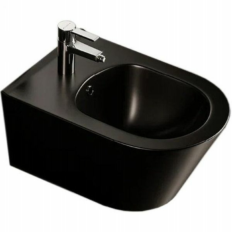 Boheme Avva Биде подвесное 53х35,5х35h см, 1 отверстие под смеситель, перелив хром, цвет: black 974-B