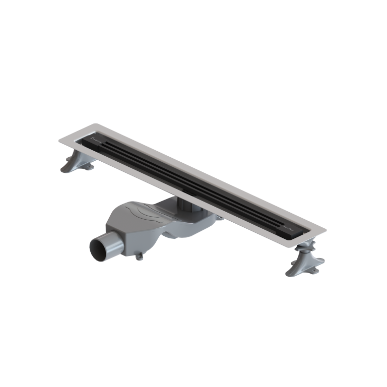 Boheme Трап линейный 60 см, с решеткой со щелью для воды и сифоном, цвет: black 981-60-B