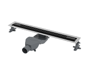 Boheme B&T Infinity Трап линейный 80 см, с решеткой со щелью для воды и сифоном, цвет: black 981-80-B