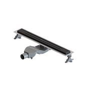 Boheme Трап линейный 60 см, с решеткой со щелью для воды и сифоном, цвет: black 983-60-B