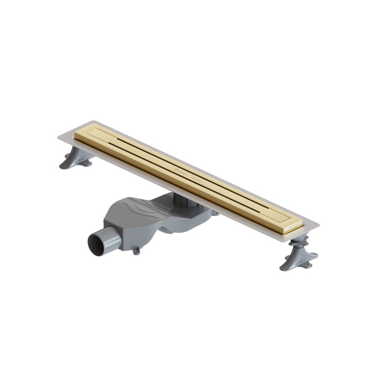 Boheme Трап линейный 60 см, с решеткой со щелью для воды и сифоном, цвет: gold 983-60-G