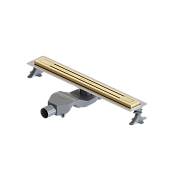 Boheme Трап линейный 60 см, с решеткой со щелью для воды и сифоном, цвет: gold 983-60-G