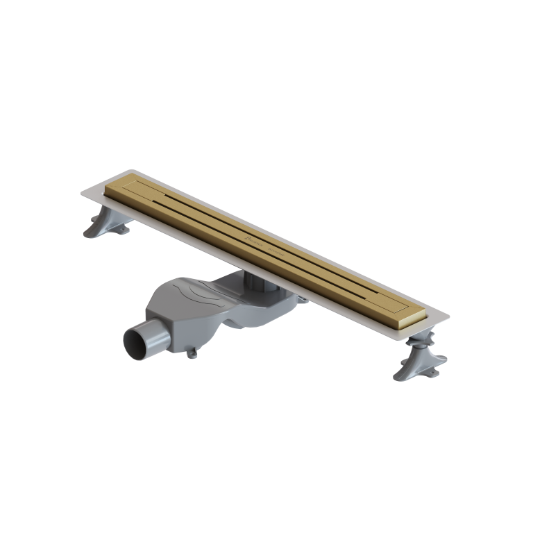 Boheme Трап линейный 60 см, с решеткой со щелью для воды и сифоном, цвет: matt gold 983-60-MG