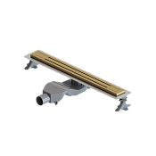 Boheme Трап линейный 60 см, с решеткой со щелью для воды и сифоном, цвет: matt gold 983-60-MG