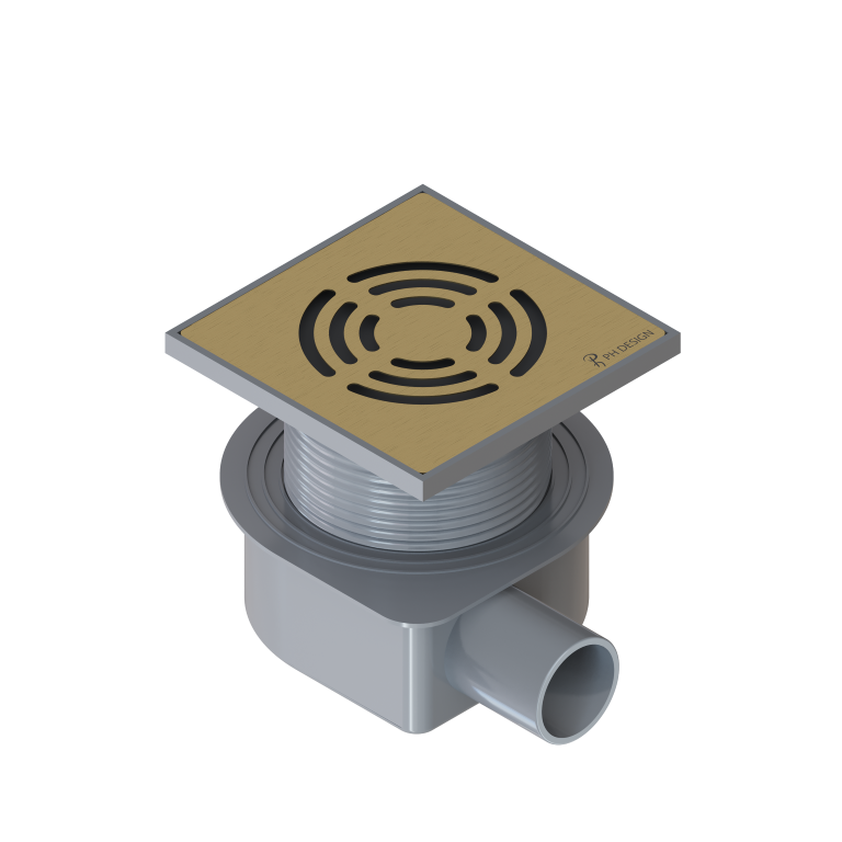 Boheme Трап точечный 10 см, с решеткой со щелью для воды, цвет: matt gold 984-10-MG