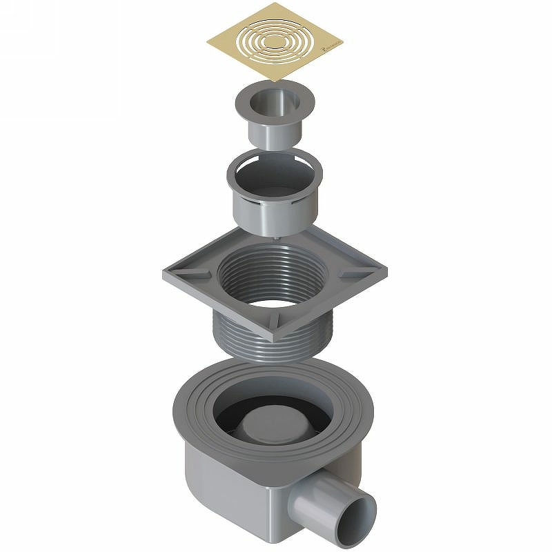 Boheme Трап точечный 10 см, с решеткой со щелью для воды, цвет: gold 984-10-G