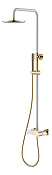 Boheme Stick Diamond Душевая стойка: смеситель, ручной душ, верхний душ, 30 см, цвет: white/gold 128-WG.2