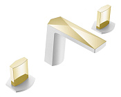 Boheme Venturo Ice Смеситель для раковины на 3 отверстия, без дк, излив 15,2 см, цвет: white/gold 150-WG-ICE