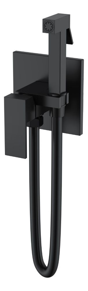 Boheme Qubic Гигиенический душ со смесителем и встраиваемой частью, цвет: black 477-B