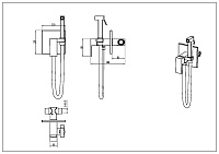 Boheme Qubic Гигиенический душ со смесителем, встраиваемая часть, цвет: shine gun metall 477-SGM