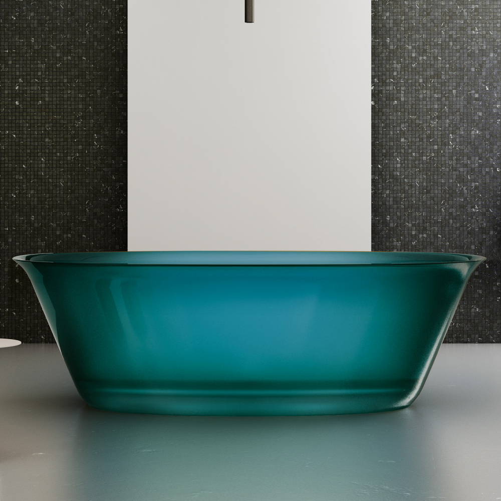Abber Kristall Ванна прозрачная отдельностоящая 170x75x55h см, цвет: бирюзовый AT9707Aquamarin