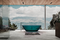 Abber Kristall Ванна прозрачная отдельностоящая 180x85x52h см, цвет: бирюзовый AT9702Aquamarin