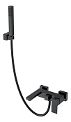 Boheme Qubic Смеситель для ванны с душевым комплектом: ручной душ, шланг, излив 20 см, цвет: black 473-B