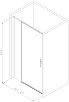 Allen Brau Priority Душевая дверь 120x200h см, цвет проф: черный, стекло прозрачное 8 мм 3.31033.BBA