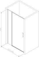 Allen Brau Priority Душевая дверь 140x200h см, цвет проф: черный, стекло прозрачное 8 мм 3.31036.BBA