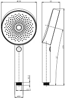 Allen Brau Priority Ручной душ, 3 режима струи, 13x6,5x27,9h см, цвет: черный матовый 5.31B20-31