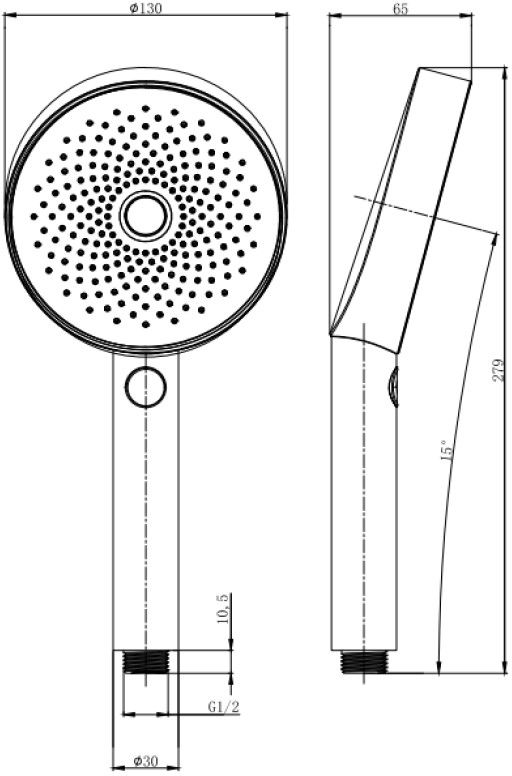 Allen Brau Priority Ручной душ, 3 режима струи, 13x6,5x27,9h см, цвет: никель брашированный 5.31B20-BN
