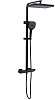 Allen Brau Infinity Душевая стойка: смеситель, ручной и верхний душ, шланг 150 см, цвет: черный мат 5.21030-31