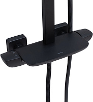 Allen Brau Infinity Душевая стойка: смеситель, ручной и верхний душ, шланг 150 см, цвет: черный мат 5.21030-31