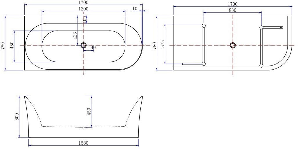 Allen Brau Priority Акриловая ванна 170x78 см, цвет: белый 2.31004.21A