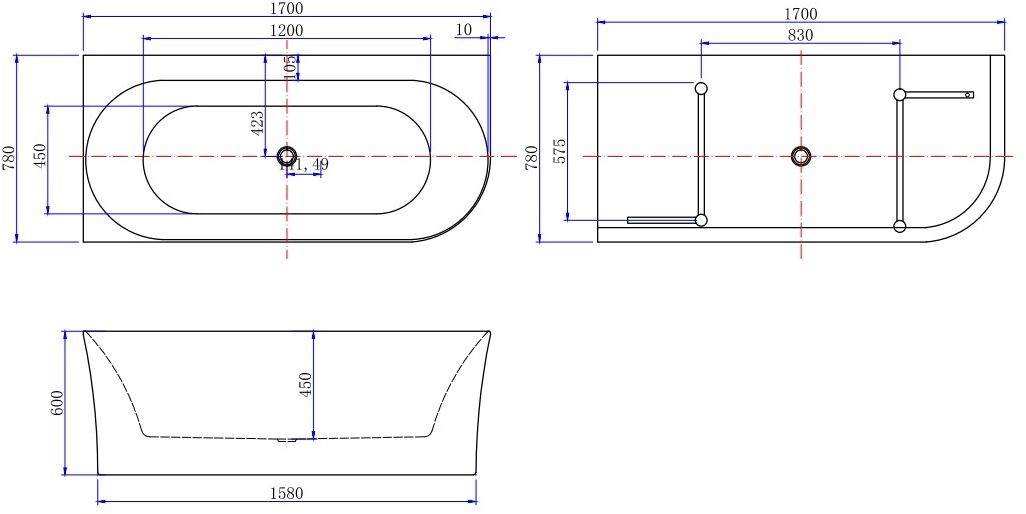Allen Brau Priority Акриловая ванна 170x78 см, цвет: белый 2.31004.21B