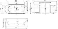 Allen Brau Priority Акриловая ванна 170x78 см, цвет: белый/черный 2.31004.20A/AM