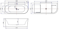 Allen Brau Priority Акриловая ванна 170x78 см, цвет: белый/черный 2.31004.21A/AM