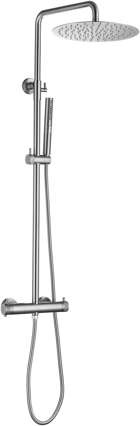Allen Brau Fantasy Душевая стойка: термостат, ручной и верхний душ, шланг 150 см, цвет: никель браш 5.11001-BN