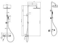 Allen Brau Fantasy Душевая стойка: термостат, ручной и верхний душ, шланг 150 см, цвет: никель браш 5.11001-BN