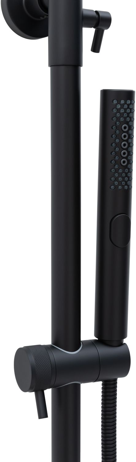 Allen Brau Priority Душевая стойка: смеситель, ручной и верхний душ, шланг 150 см, цвет: черный мат 5.31A10-31