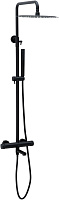 Allen Brau Priority Душевая стойка: смеситель, ручной и верхний душ, шланг 150 см, цвет: черный мат 5.31A10-31