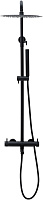 Allen Brau Priority Душевая стойка: смеситель, ручной и верхний душ, шланг 150 см, цвет: черный мат 5.31A10-31