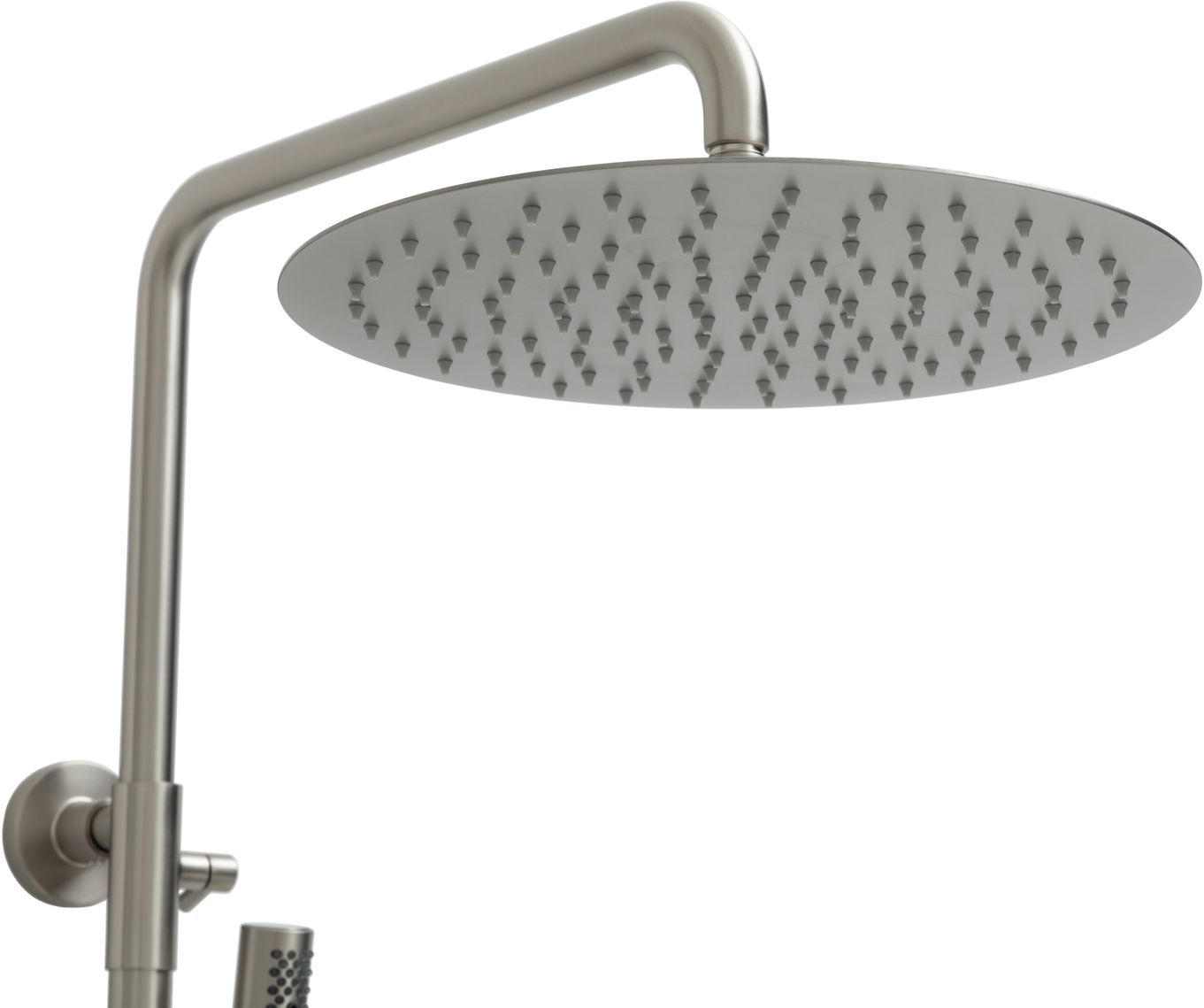 Allen Brau Priority Душевая стойка: смеситель, ручной и верхний душ, шланг 150 см, цвет: никель браш 5.31A10-BN