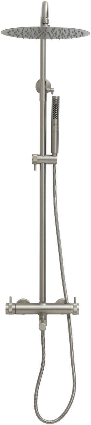 Allen Brau Priority Душевая стойка: смеситель, ручной и верхний душ, шланг 150 см, цвет: никель браш 5.31A10-BN