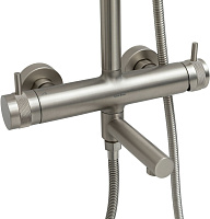 Allen Brau Priority Душевая стойка: смеситель, ручной и верхний душ, шланг 150 см, цвет: никель браш 5.31A10-BN