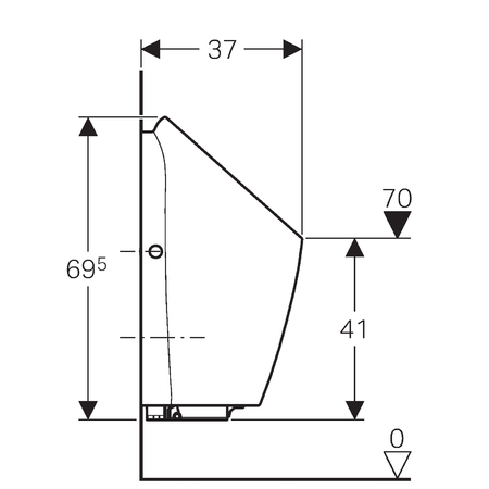Geberit Preda Писсуар подвесной 31x37x66,5h см, сенсорный, от сети, цвет: белый 116.072.00.1