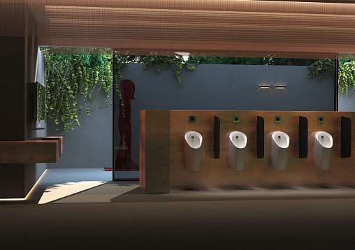 Geberit Preda Писсуар подвесной 31x37x69,5h см, сенсорный от батарек, цвет: белый 116.073.00.1