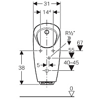 Geberit Preda Писсуар подвесной 31x37x69,5h см, сенсорный от батарек, цвет: белый 116.073.00.1