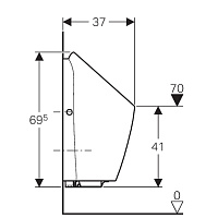 Geberit Preda Писсуар подвесной 31x37x69,5h см, сенсорный от батарек, цвет: белый 116.073.00.1