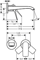 Hansgrohe Vivenis Смеситель для раковины встраиваемый, внешняя часть, цвет: матовый черный 75050670