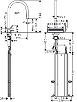 Hansgrohe Aquno Select M81 Смеситель для кух. мойки однорыч. 170, с выдв. излив. цвет: нержав. сталь 73831800