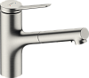 Hansgrohe Zesis Смеситель для кухни с выдвижным изливом, цвет: нержавеющая сталь 74803800
