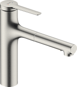 Hansgrohe Zesis Смеситель для кухни с выдвижным изливом, цвет: нержавеющая сталь 74804800