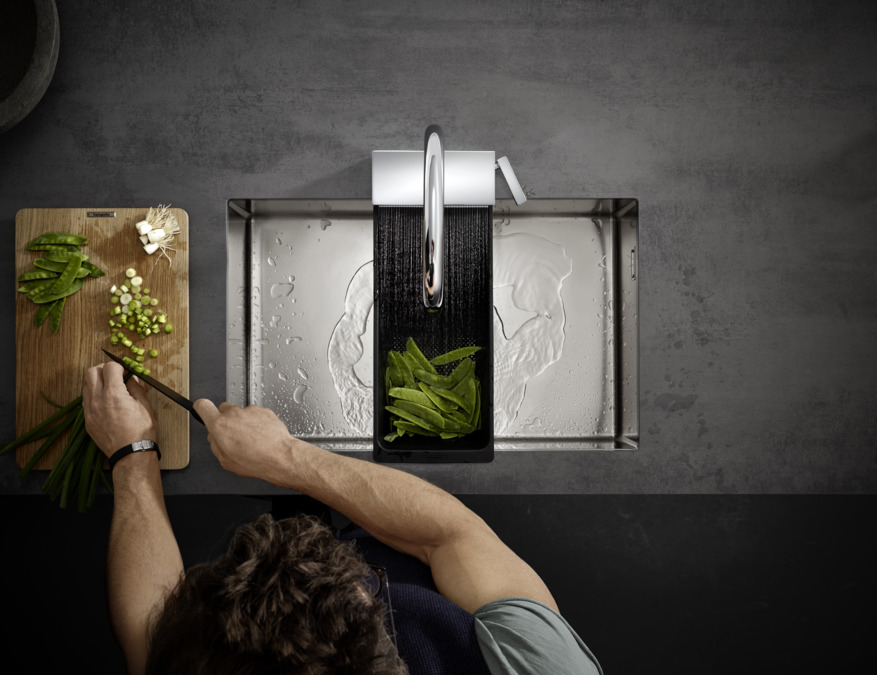 Hansgrohe Aquno Select M81 Смеситель для кухонной мойки однорыч. 170 3jet, с выдв. изл. цвет: хром 73837000