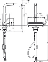 Hansgrohe Aquno Select M81 Смеситель для кухонной мойки однорыч. 250, с выдвижным изливом цвет: хром 73836000