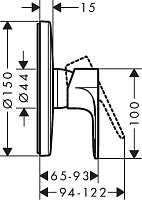 Hansgrohe Rebris E Смеситель для душа встраиваемый, внешняя часть, цвет: матовый черный 72668670