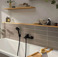 Hansgrohe Rebris E Смеситель для ванны, излив 18,2 см, цвет: матовый черный 72450670
